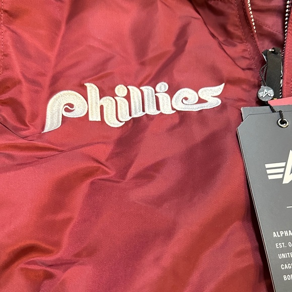 Alpha Industries Maroon Bomber Jacket - Picture 3 of 6